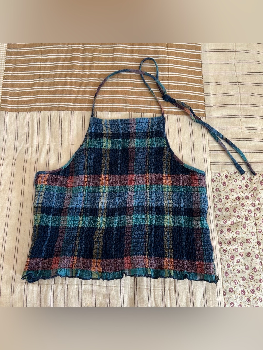 American eagle gingham halter top size medium